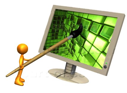 16407_orange_person_a_cartoonist_or_web_designer_using_a_paintbrush_on_a_flat_screen_computer_monitor_to_create_an_image_or_to_design_a_website