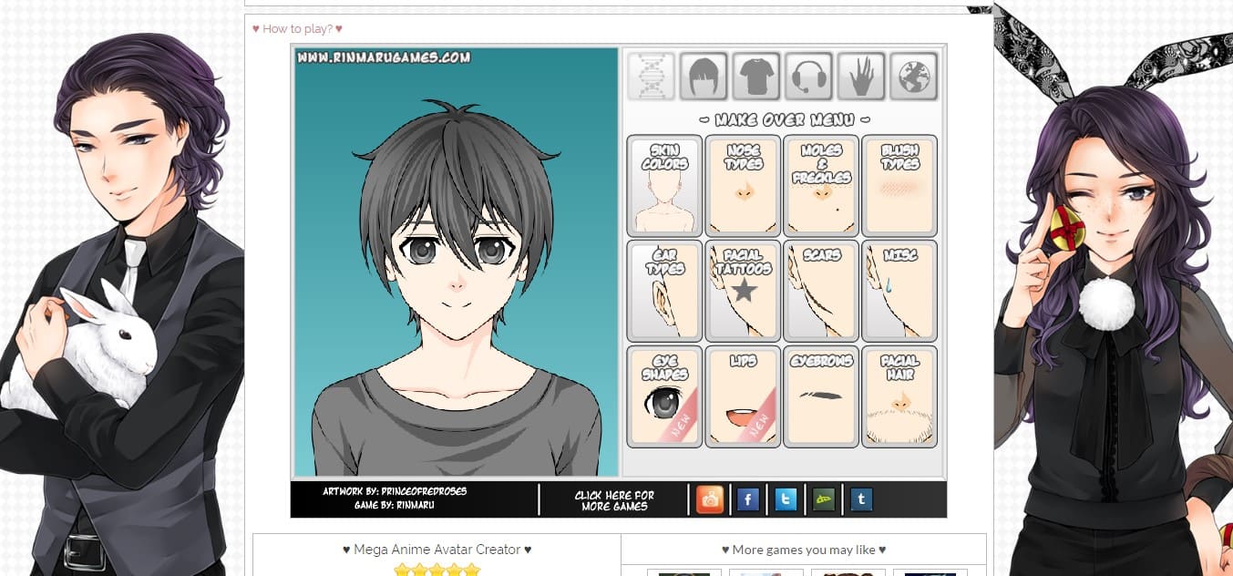 Anime Avatar Creator - RinmaruGames Mega Anime Creator