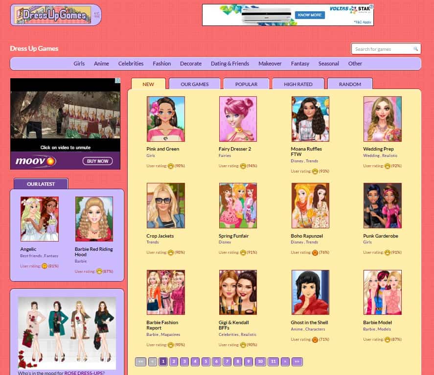 DressUpGames Anime Avatar Creator - Categories 