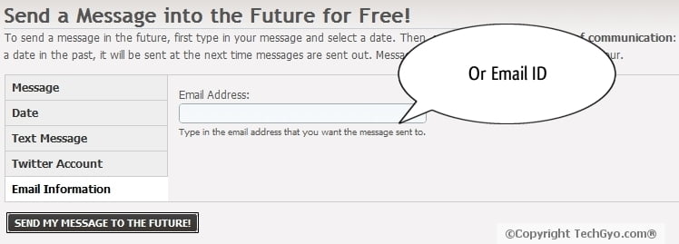 enter future email message