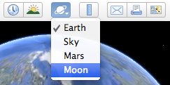 google earth moon toolbar option