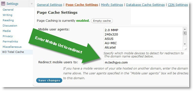w3 total cache mobile integration