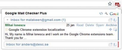 Gmail checker extension for chrome