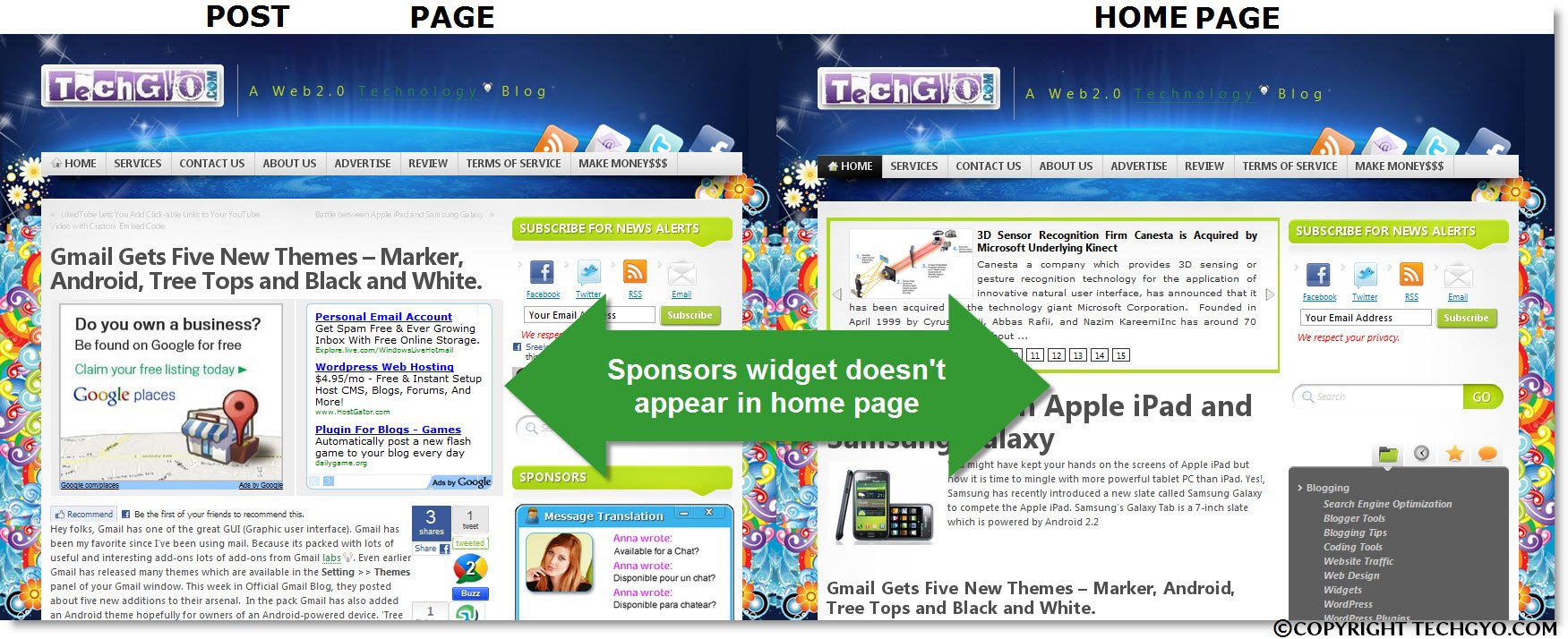 HOME PAGE widget & POST PAGE widget OMARISON