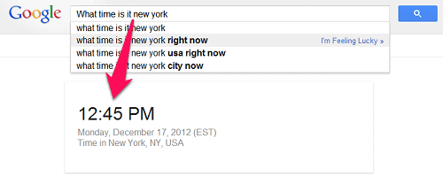 google search time in city