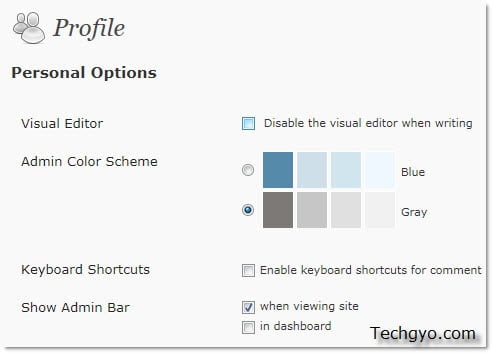 WordPress disable admin nav bar