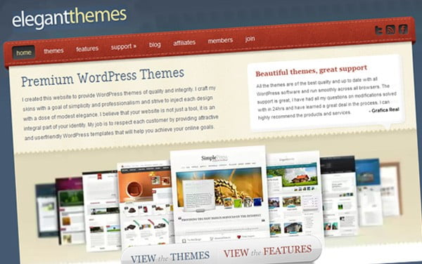 elegant themes home page