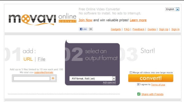 movavi online video converting and merging tool