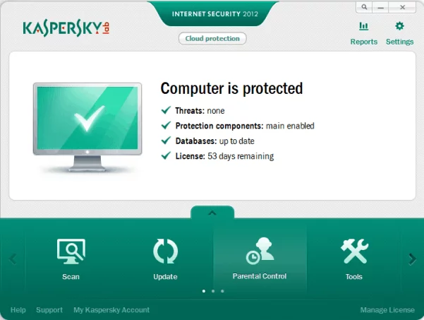 kaspersky screen
