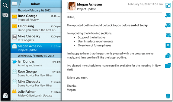 BlackBerry PlayBook Messaging
