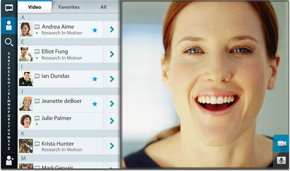 BlackBerry PlayBook Video Calling