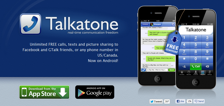 Talkatone- Website Screenshot