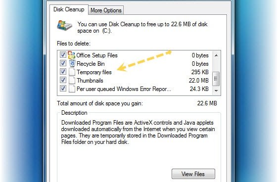 remove temp files