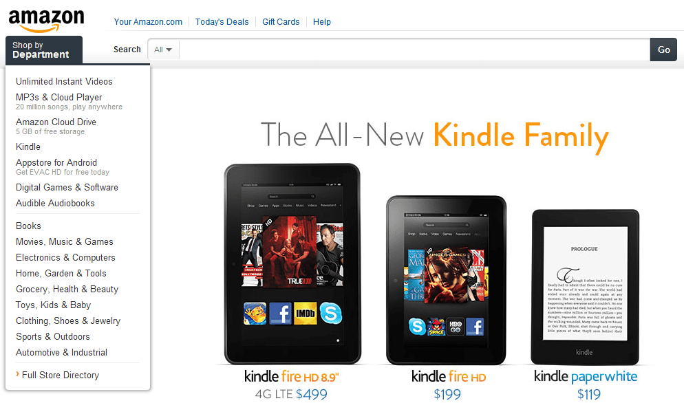 Amazon-Website Screenshot