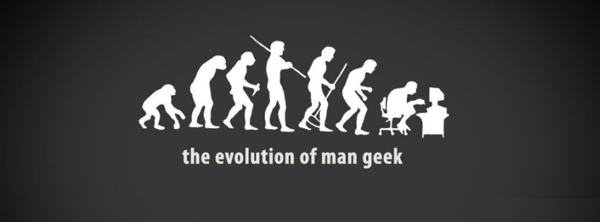 Evolution of a man to geek