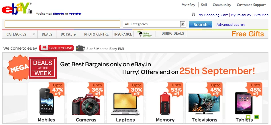 eBay-Website Screenshot