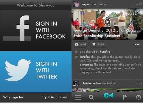 Showyou: a Great Social Video app for your iPhone and iPad 1