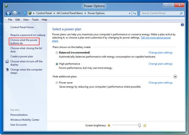 How to enable Hibernation mode in Windows 8 3
