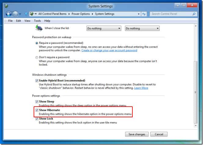 How to enable Hibernation mode in Windows 8 5