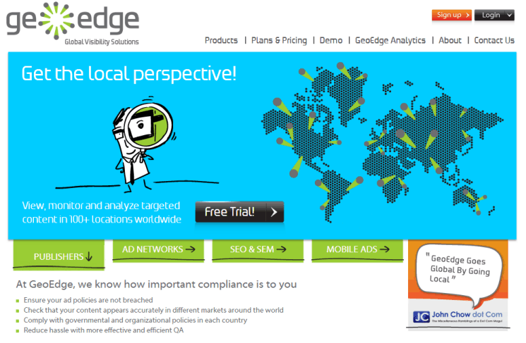 GeoEdge Website Screenshot