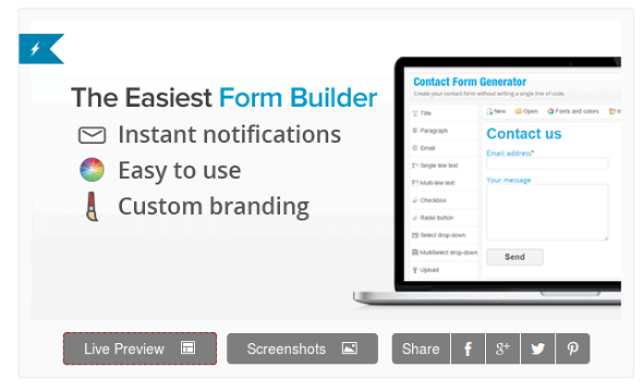 contact form generator wordpress plugin