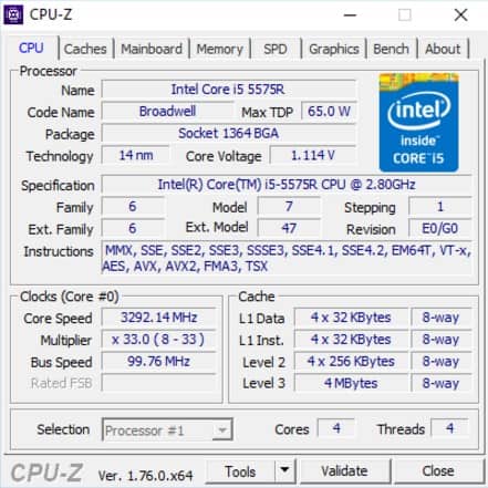 CPU-Z system diagnostic tool