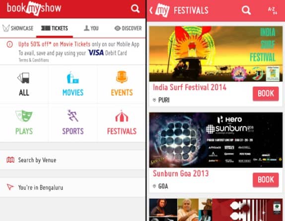 BookMyShow - Food, Events and Information