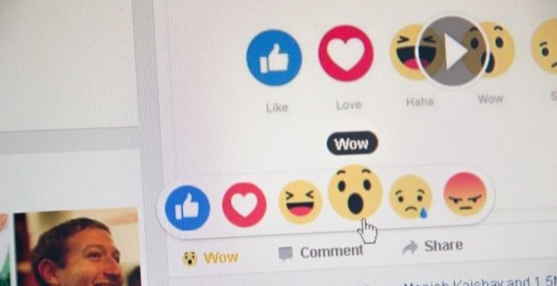 Facebook reactions other that like button