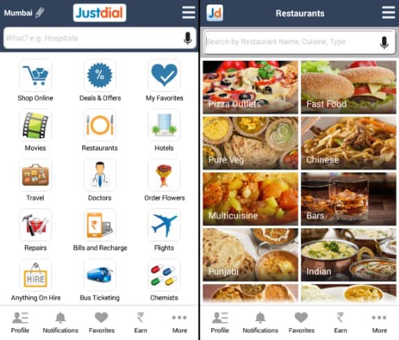 JustDial - Food, Events and Information