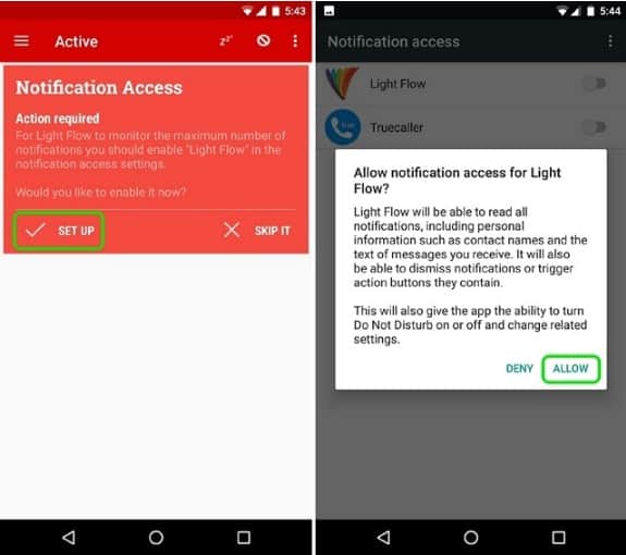 Notification Access by Light Flow