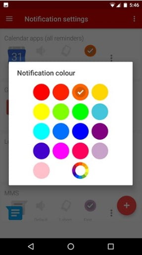 Notification LED color change