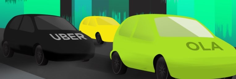 Ola or Uber via Google Search App