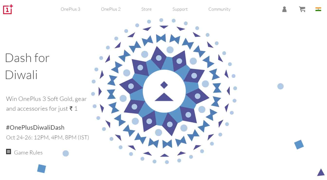 OnePlus 3  @ Re.1 - Diwali Dash Sale