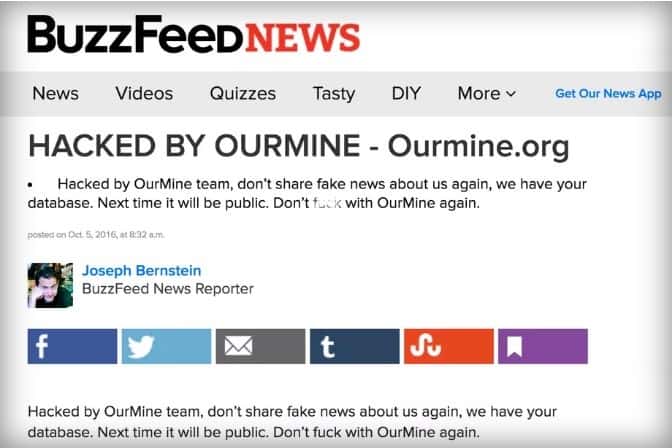 OurMine Buzzfeed Breach