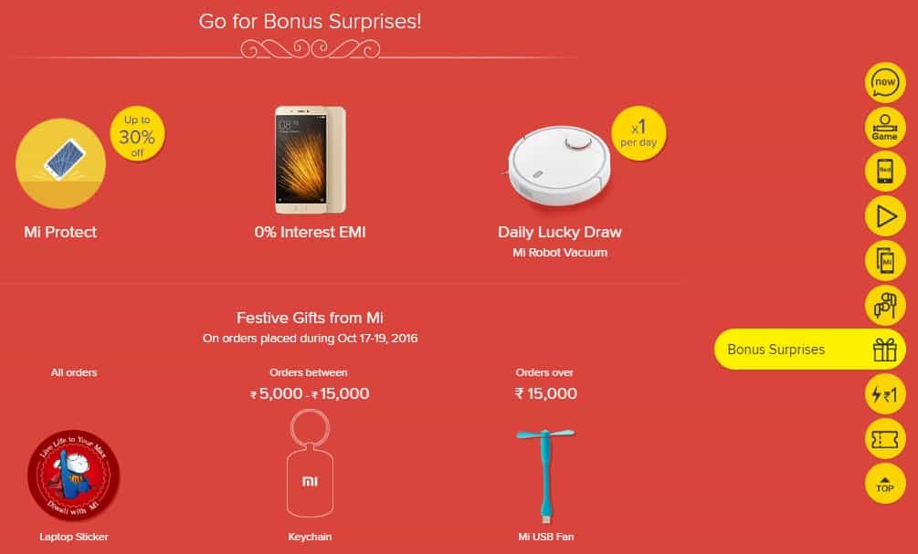 Xiaomi Diwali Sale Bonus Offers