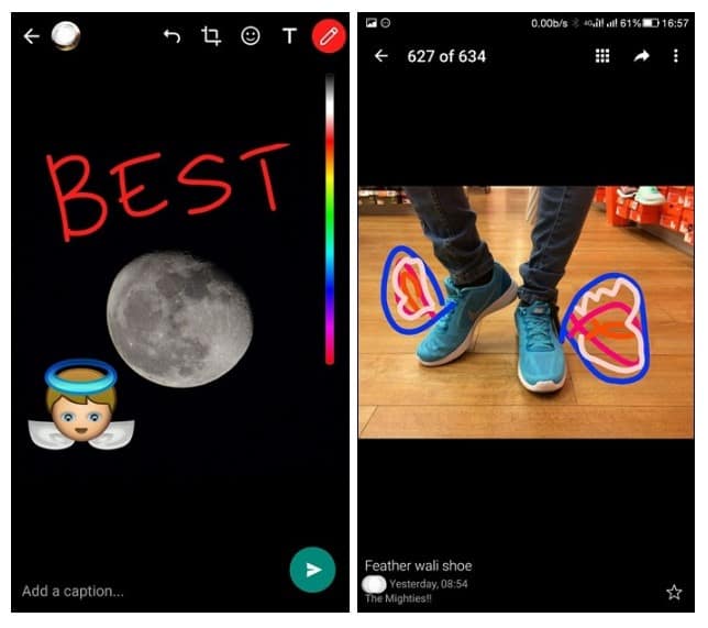 Doodle on your photographs on WhatsApp