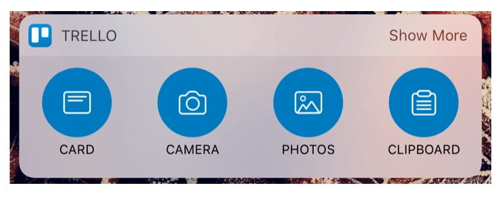 Trello widget for iOS 10