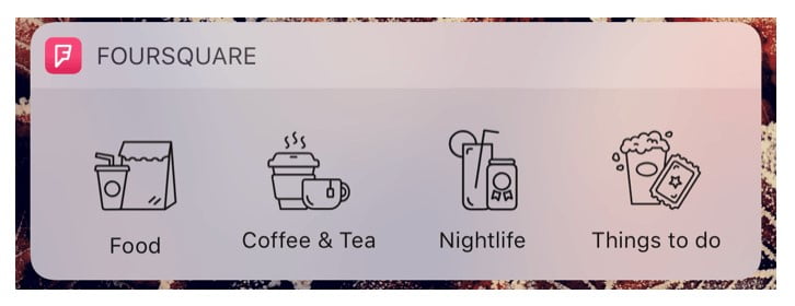 Foursquare widget fir iOS 10