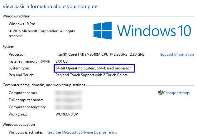 Difference Between 32-bit & 64-bit Windows - Settings to know your bits