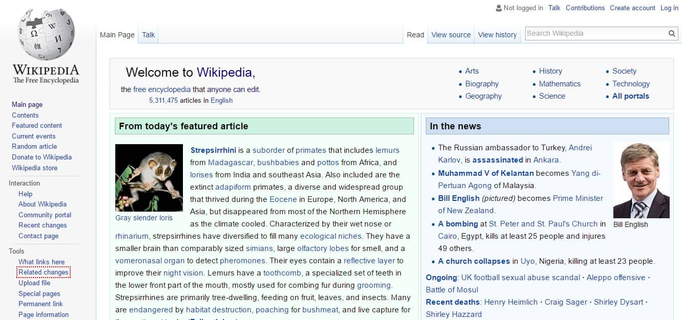 Wikipedia - Main Page
