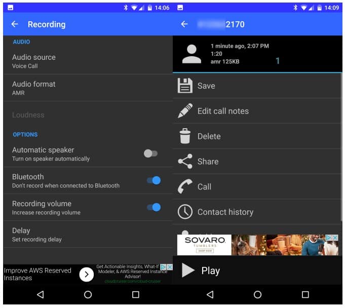 Automatic Call Recorder Application for Android 