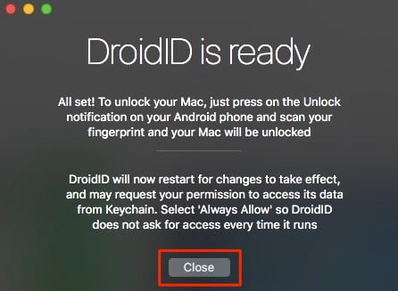 unlock mac using android driodID