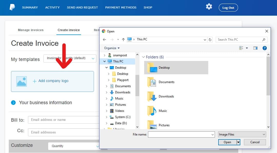 How to Add or Change Invoice Logo in PayPal 2