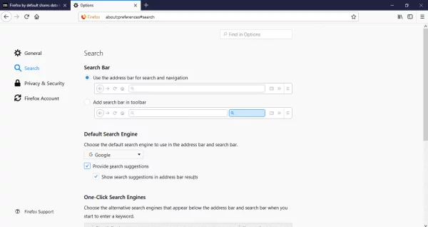Go to the search option