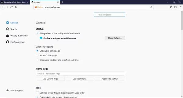 Change the default web browser into Mozilla Firefox.