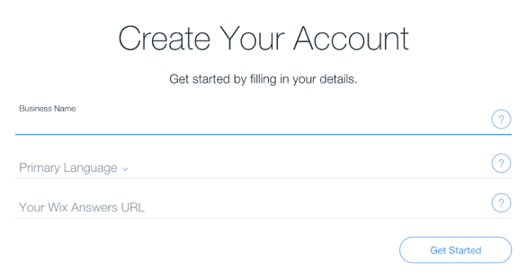 creating account on wix answers
