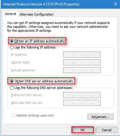 Network and Internet Tab