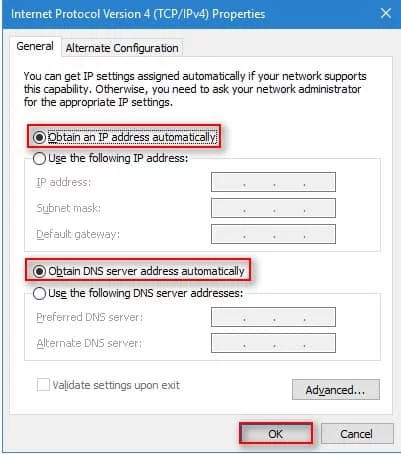 Network and Internet Tab