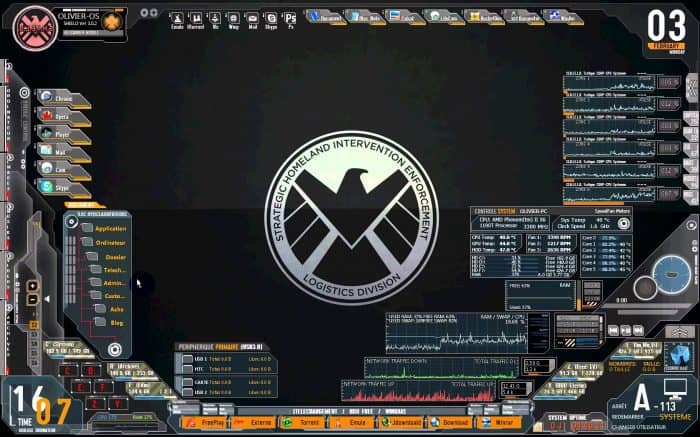 Avengers SHIELD OS Rainmeter Skin