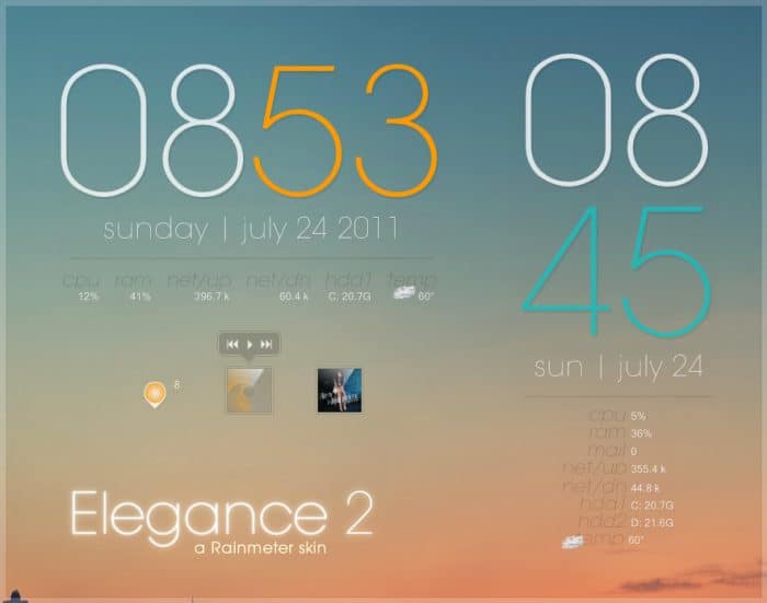 Elegance 2 Rainmeter Skins